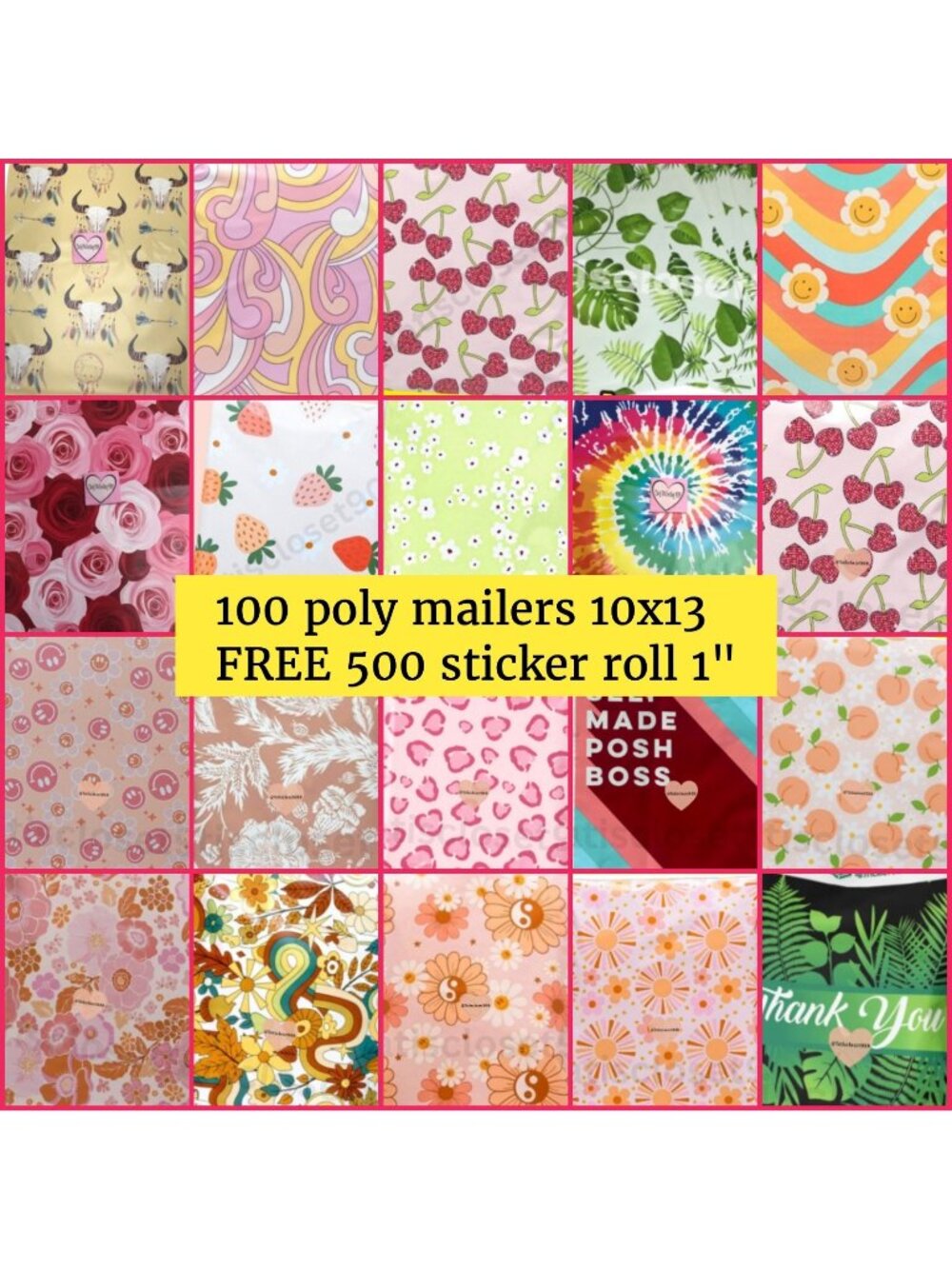 100 assorted mixed polymailers size 10x13